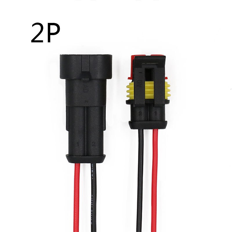 1einstellen Ampere 1P 2P 3P 4P 5P 6P Weg Wasserdichte Elektrische Auto Stecker männlich Weiblich Stecker mit Draht kabelbaum für Auto Motorrad: 2P
