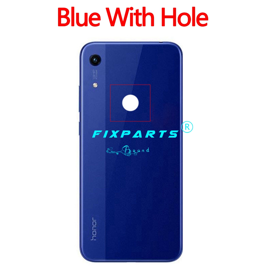 Pour Huawei Honor Play 8A couvercle de batterie en verre arrière pour Huawei Honor 8A Pro verre arrière Honor8A jouer panneau de boîtier de porte arrière: Blue With Hole
