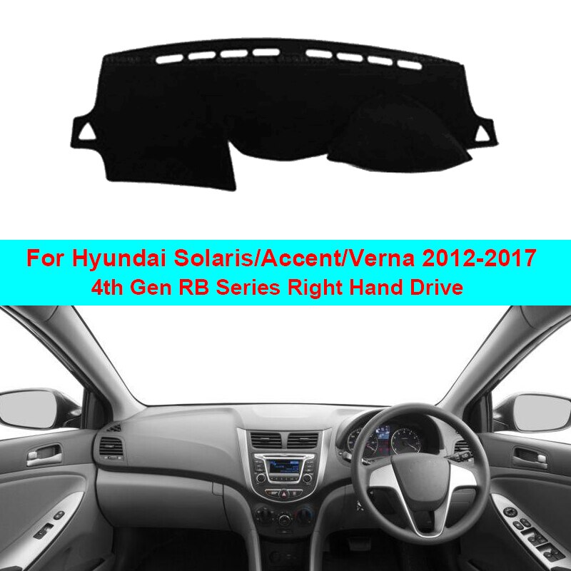 Cubierta de salpicadero interior de coche, alfombra de salpicadero, capa de cojín para Hyundai Solaris Accent Verna , serie RB de 4. ª generación, estilo de coche