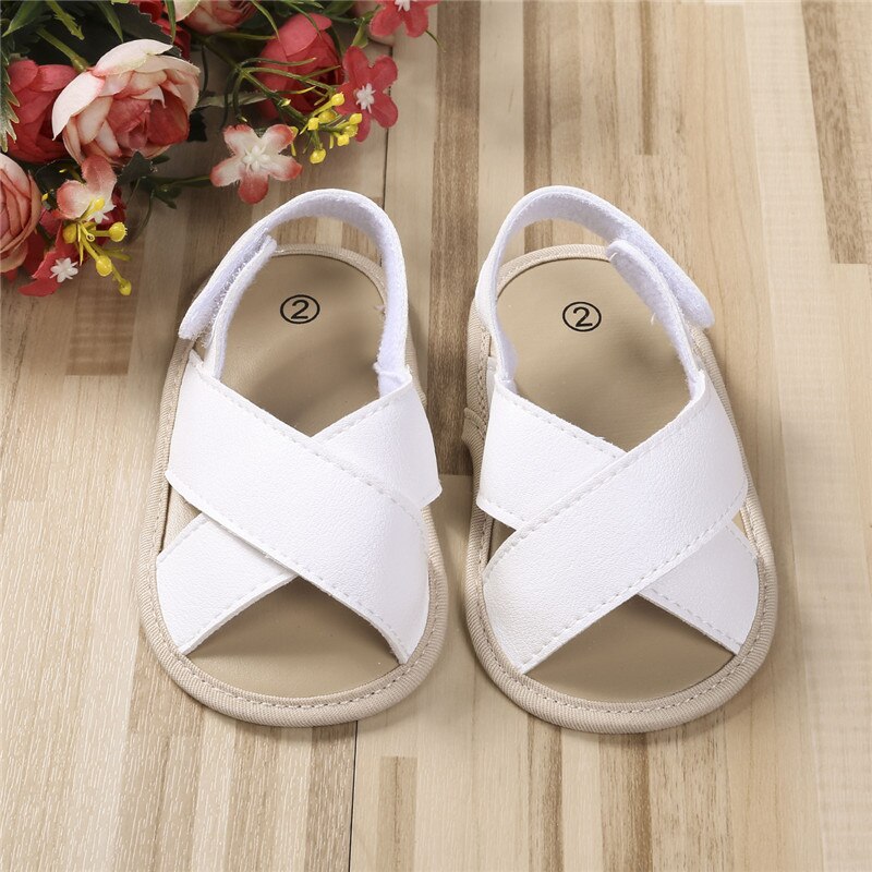 Baby Boys Roma Sandals Cross Hollow Out Soft Sole Summer Beach Shoes First Walkers