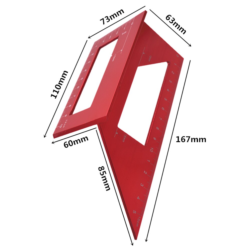 Multifunctional Woodworking Square 45/90 Degree Gauge Angle Ruler Measuring Woodworking Tool Angle Protractor Miter Triangle