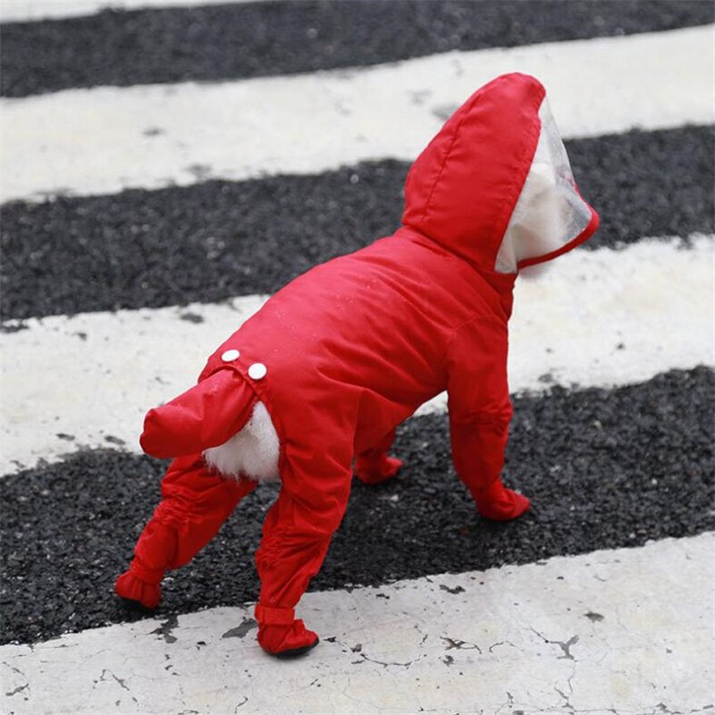 Mono impermeable para perro mascota, ropa de cuatro patas, todo incluido, impermeable, para perros pequeños, ropa para perros abrigo al aire libre, suministros para mascotas