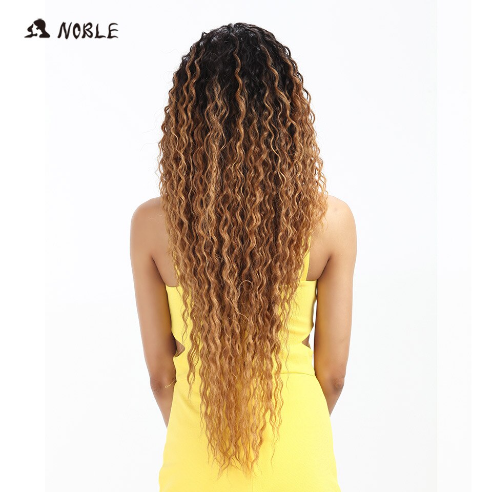 Noble Synthetic Lace Wig Long Wavy Hair 30 Inch Ombre Blonde Wigs For Black Women Blonde Wig Hair Synthetic Lace Wig