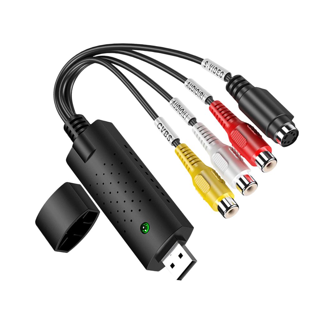 Usb 2.0 easy cap video tv dvd vhs dvr capture card enklere cap usb video capture enhet støtte win 7/8 capture card 5 vdc 250ma