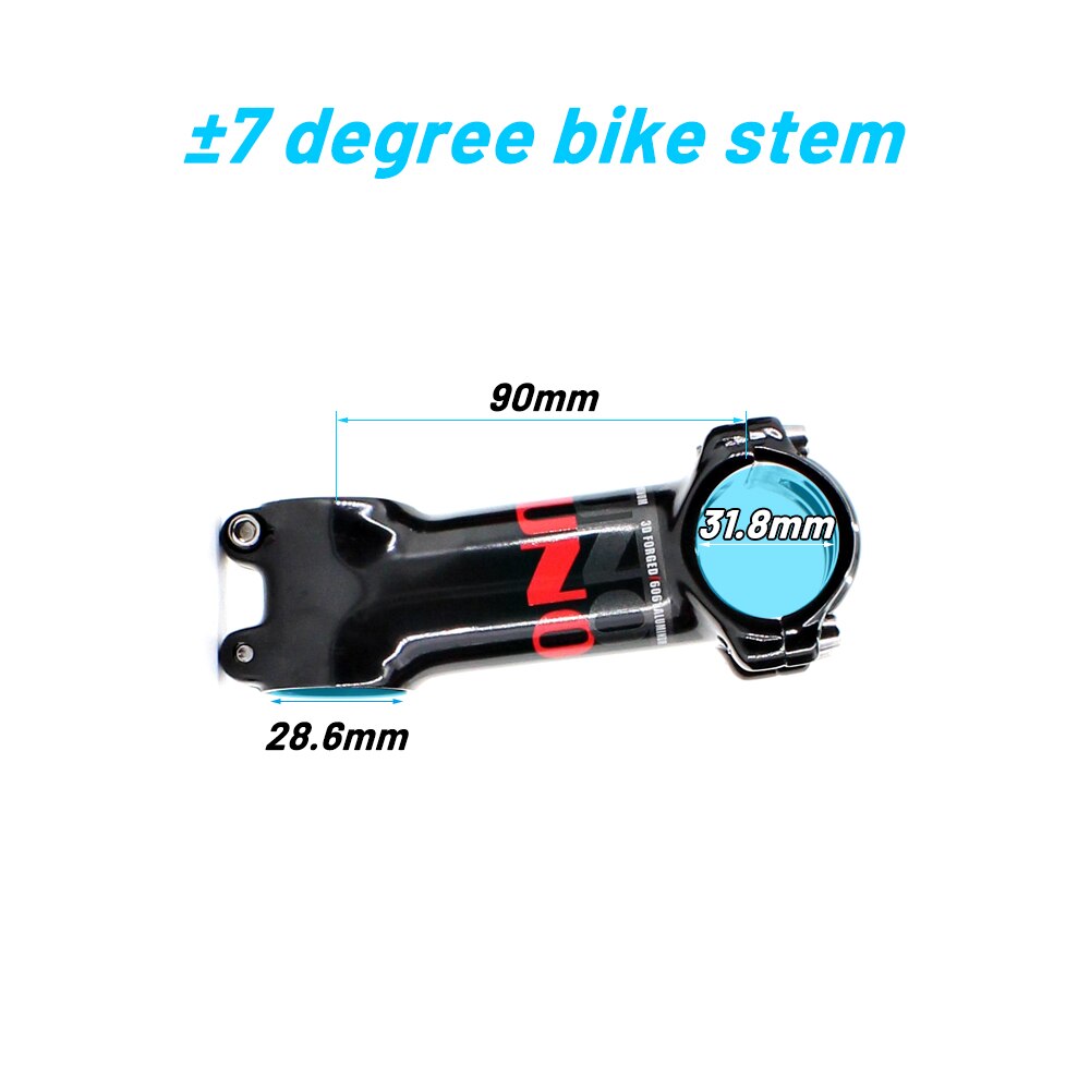 UNO vtt vélo tige 7 degrés ultra-léger en aluminium vélo tige 31.8mm 60-130mm montagne puissance pièces route 7 vélo puissance pièces tige: 31.8x90mm
