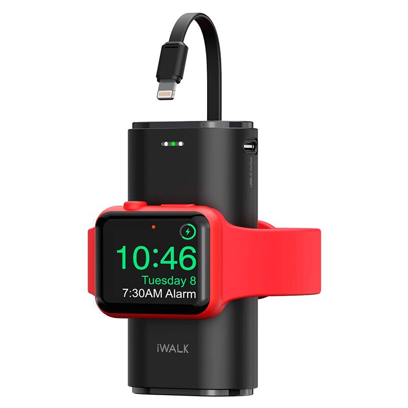 iWALK Portable Apple Watch Charger, 9000mAh Power Bank with Built in Cable, Apple Watch and Phone Charger, Compatible with Apple