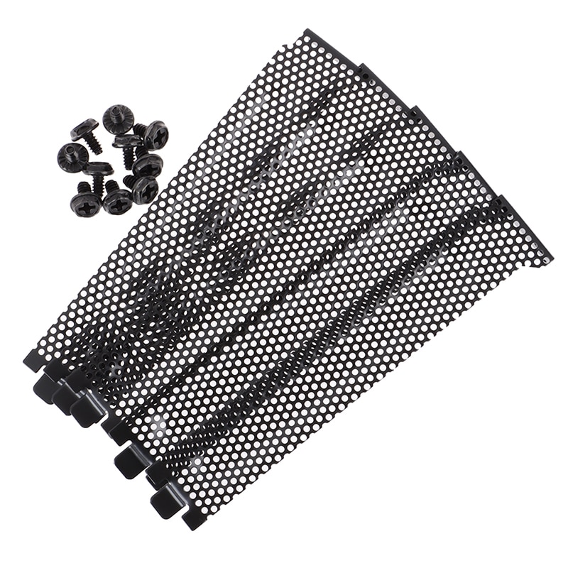 10 X Black Mesh Pci Chassis Slot Covers Beugel Met Schroeven Blanking Plaat