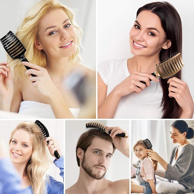 Haar Pinsel Kopfhaut Massage Kamm Haarbürste Borsten & Nylon Frauen Nass Lockige Detangle Haar Pinsel für Salon Friseur Styling Werkzeuge