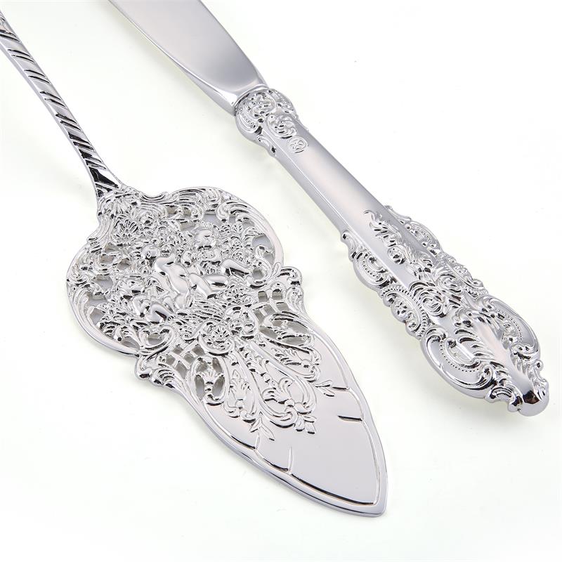 8 "Zilver Bruidstaart Mes Schop Set Zilverwerk Bruiloft Bestek Spatel Pizza Boter Kaas Cutter Servies Party Xmas