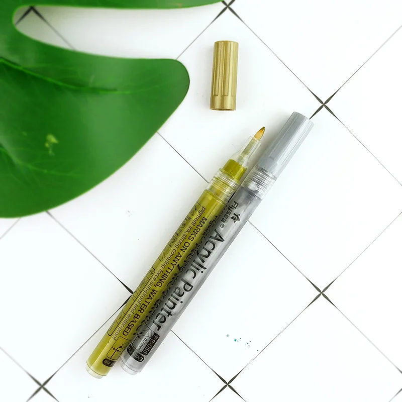 1pc White Acrylic Paint Pen for Rock Painting, Stone, Ceramic, Glass, Wood, Tire, Fabric Metal, Canvas Extra-fine Tip White