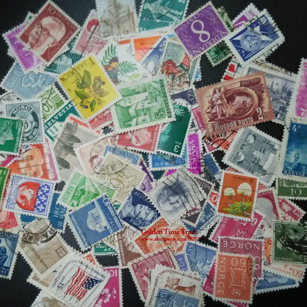 95 STKS/PARTIJ Alle Verschillende Oude/Vintage Postzegels Met Post Mark, geen herhaling timbres postzegels