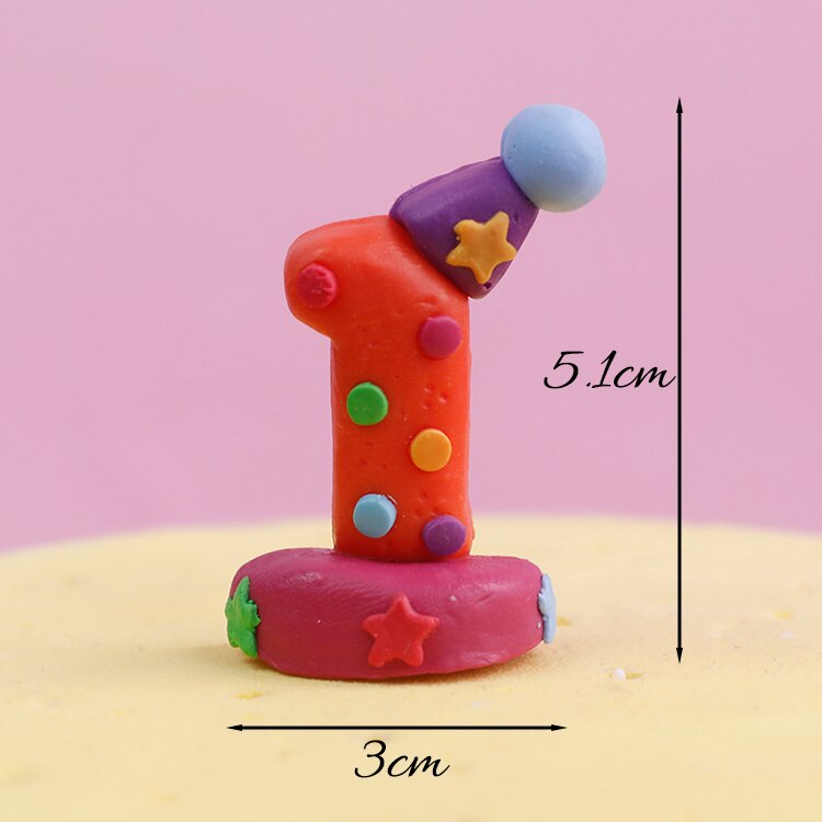 Leeuw Circus Clown Olifant Bal Cake Topper Voor Verjaardag Decoratie Bruiloft Benodigdheden Baby Shower Bakken Dessert Kid Liefde: The number 1