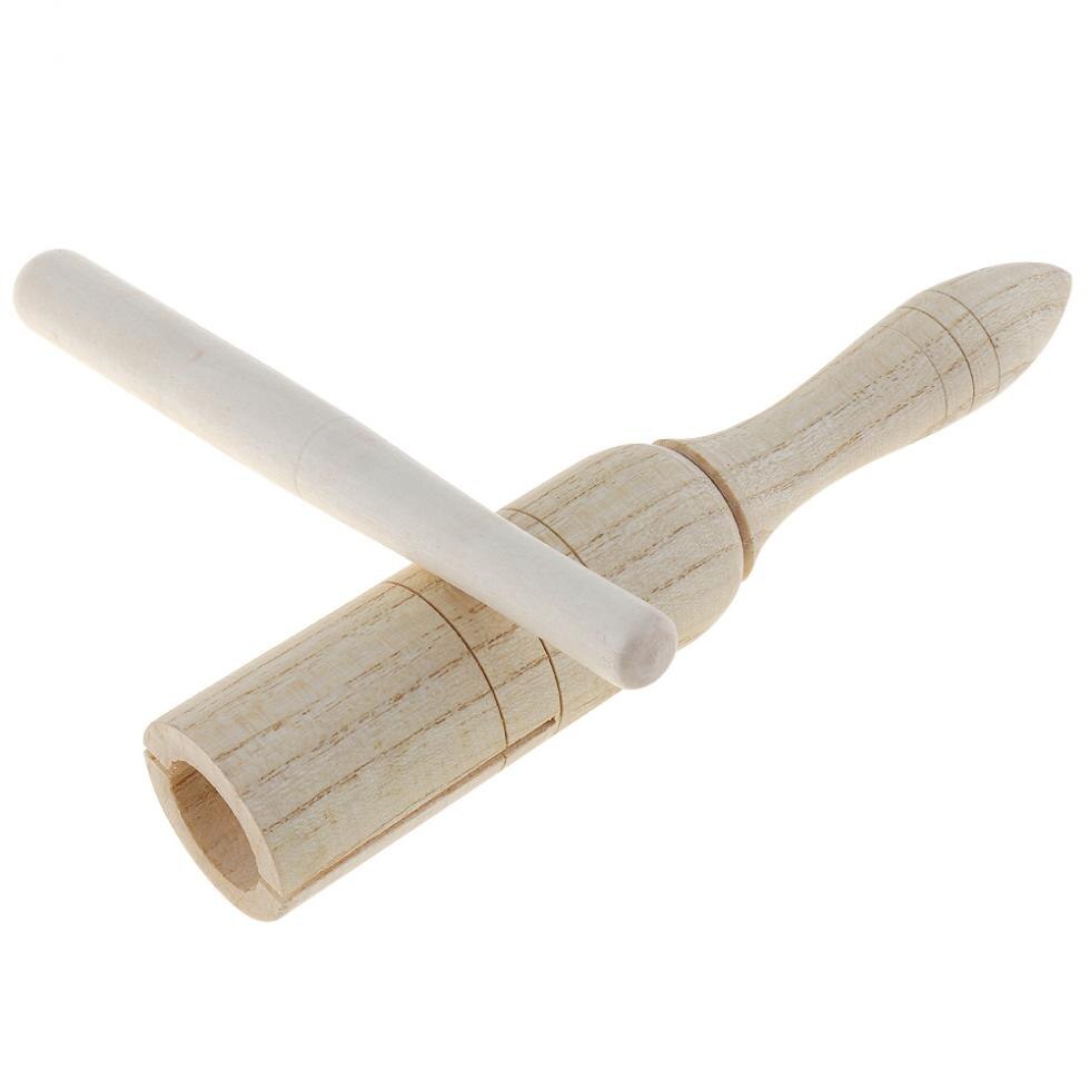 Sound Tube Wooden Crow Children Wood Sounder Musical Toy Percussion Education Instrument with Stick