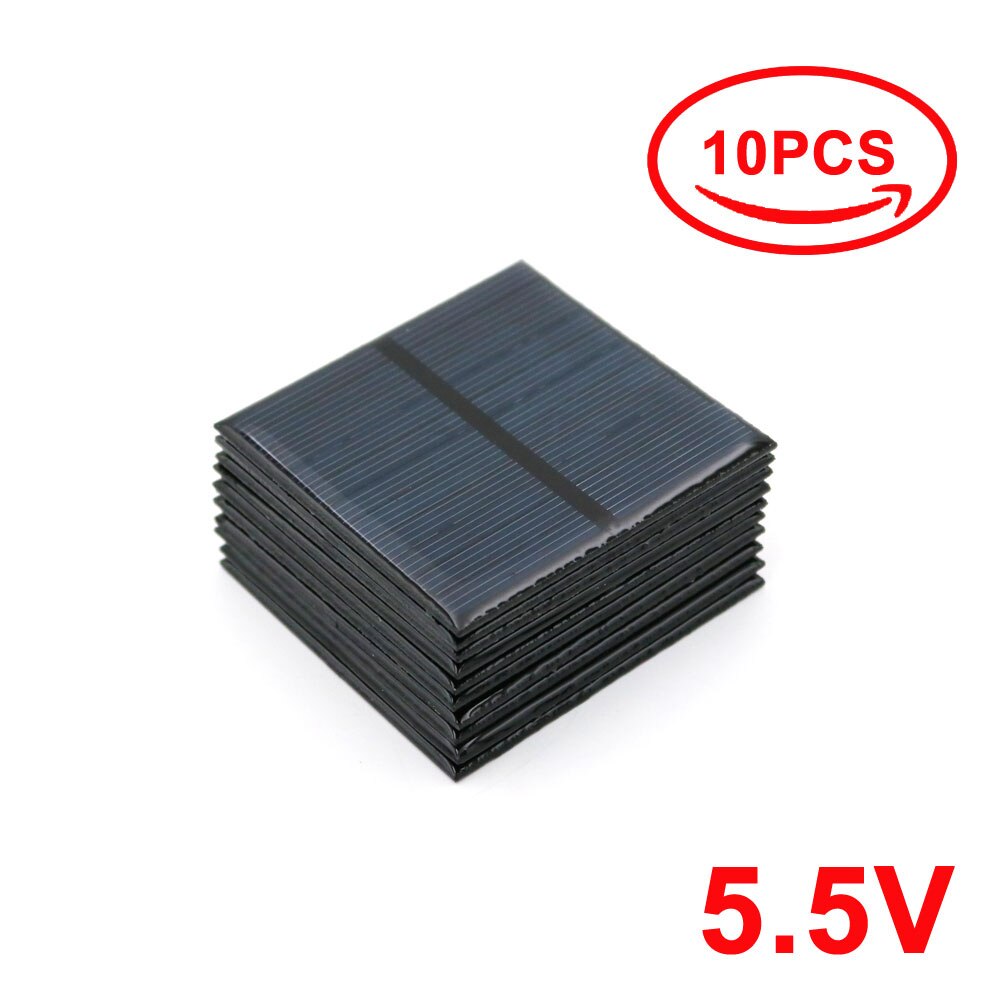 10PCS Solar Panel 5.5V Mini Solar System DIY For Battery Cell Phone Chargers Portable 0.44W 0.55W 0.6W 0.88W 1W 1.6W Solar Cell