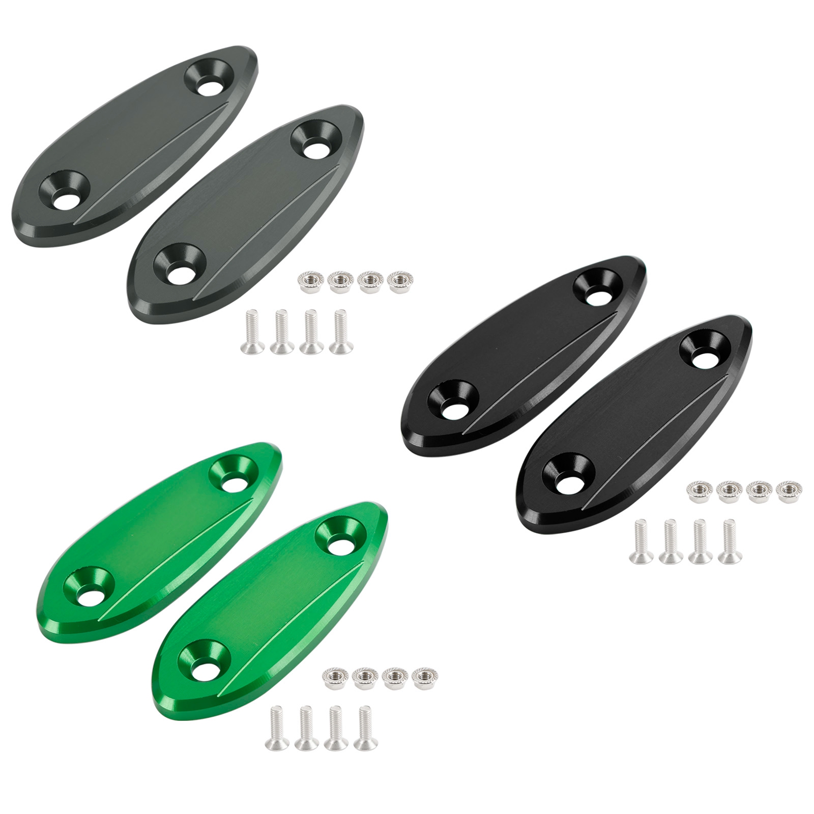 Artudatech CNC ALU Spiegel Blok Off Platen Voor Kawasaki Ninja 250/300/400/650 13-22