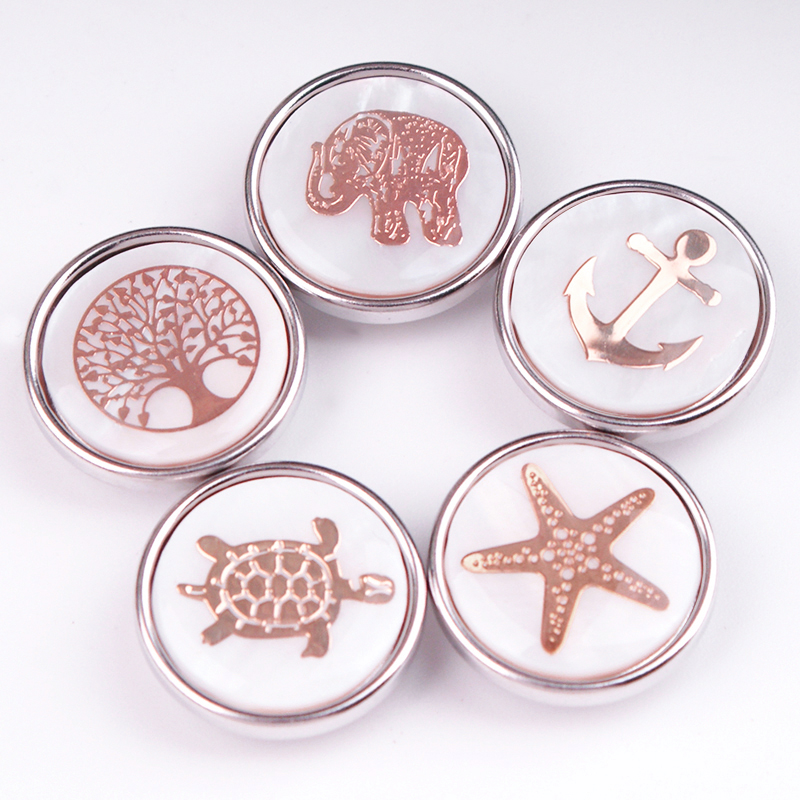MD706 Hülse Goldenen baum des lebens Elefanten Schildkröte einhorn katze hund kreuz liebe 18mm druckknopf Sehr gute