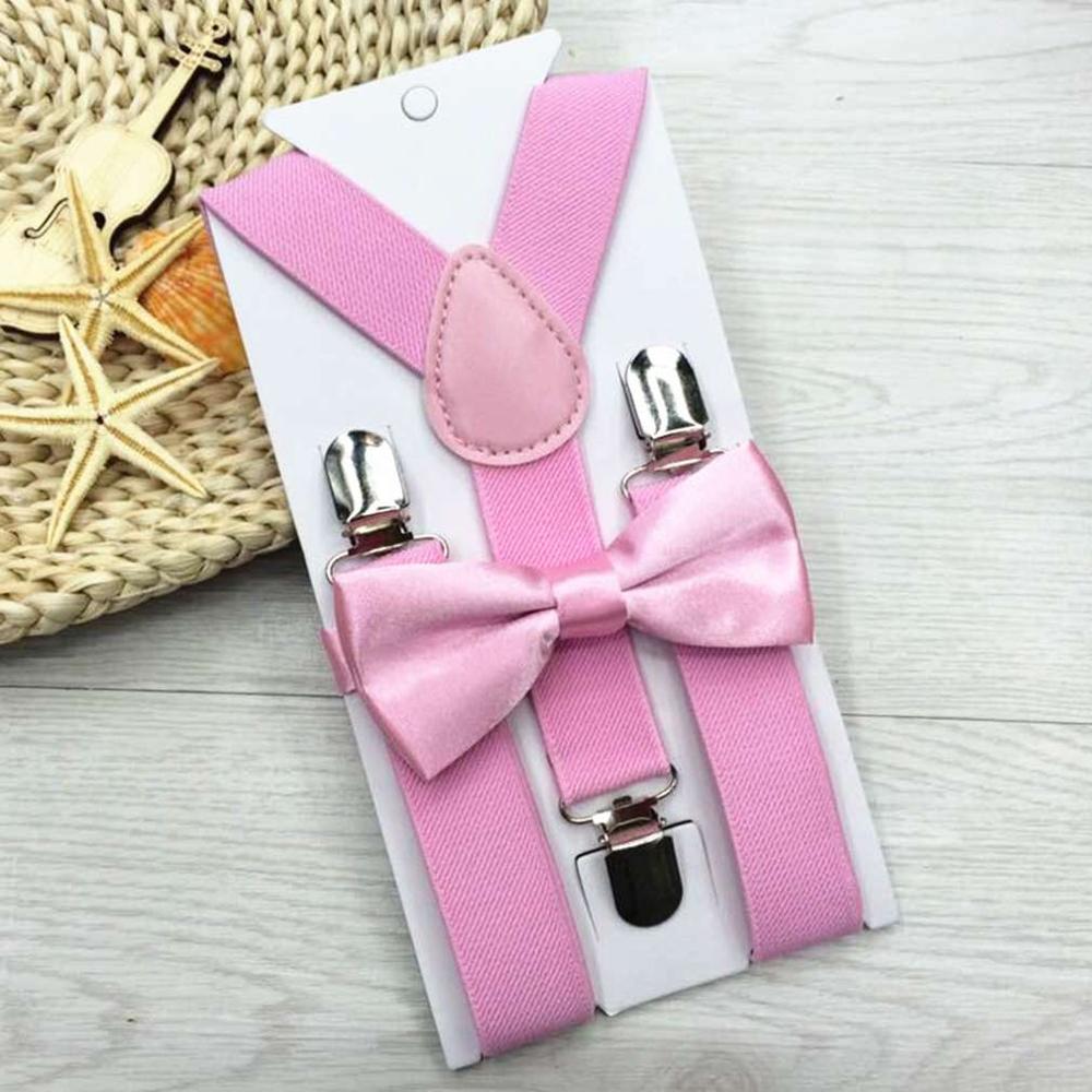 1pc børn elastiske seler & butterfly matchende smoking jakkesæt unisex dreng pige bowtie børn kostume justerbar y-back seler