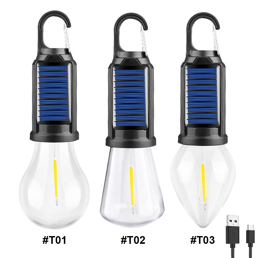 Aurinkoenergialla toimiva led-retkilamppu usb-lataus led-valaistuslyhty vedenpitävä kannettava kädessä pidettävä lamppu 100lm ulkogrilliretkeilyyn