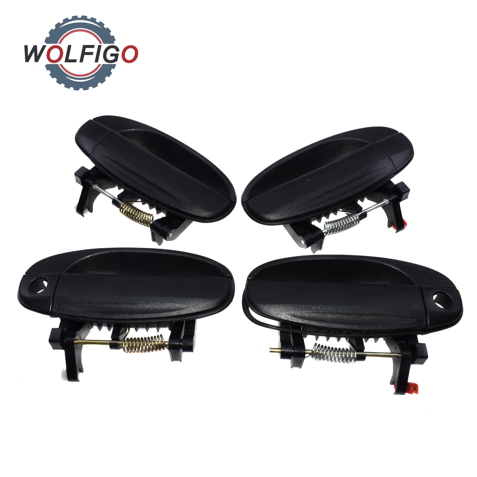 WOLFIGO trasero izquierdo delantero derecho negro manija de puerta exterior 96541631, 96541632, 96583052, 96583053 para Chevy CHEVROLET Aveo 5