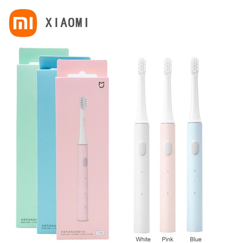 XIAOMI-cepillo de dientes eléctrico inteligente Mijia T100, cepillo de dientes sónico IPX7, resistente al agua, con cabezal