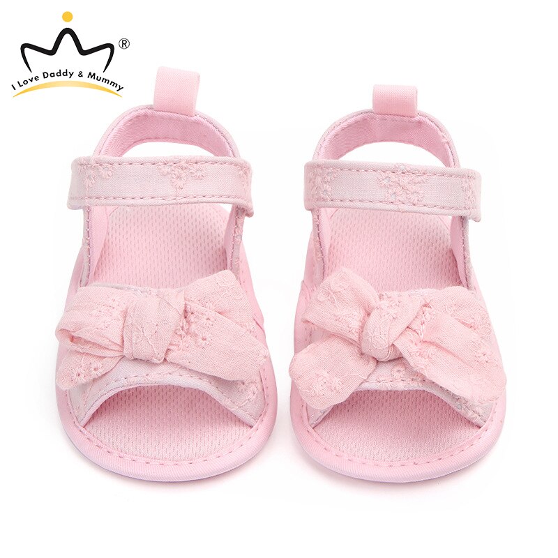 Nuova proprietà di Cotone Morbido Neonato bambino Sandali Della Ragazza Solido Rosa di Pizzo Bianco Principessa Scarpe per Bambini Antiscivolo morbida Suola Scarpe Primipassi