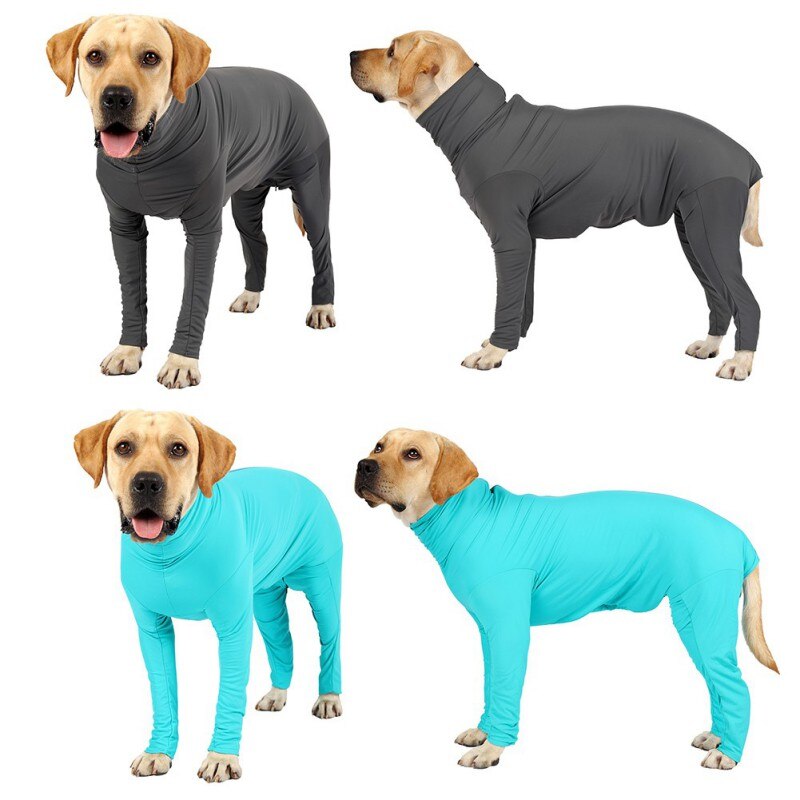 Hund Overall Operative Schutz Lange Ärmel Bodysuit Pet Home Tragen Pyjamas Bequem Kostüm Für Medium Large Hunde Overalls