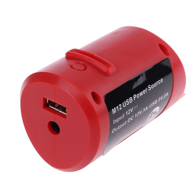 Zapasowa ładowarka USB DC12V M12 dla Milwaukee 49-24-2310 48-59-1201 bateria litowa przenośne lekkie bezprzewodowe źródło zasilania