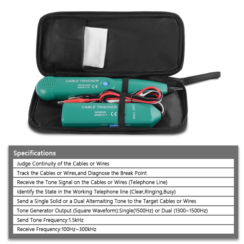 Détecteur De Câble électrique MS6812 - Traceur De Câbles Portable - Pour Lignes Téléphoniques