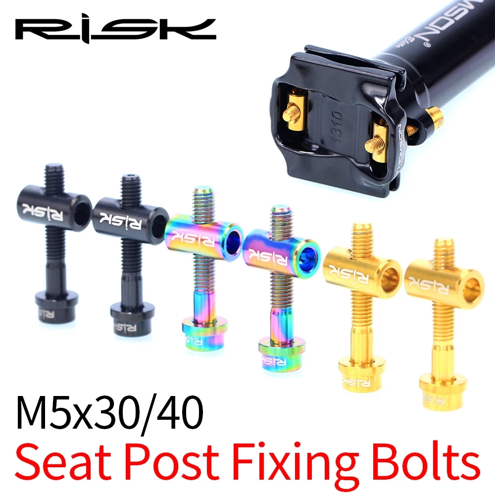 Parafusos e porcas de assento m5x30/40mm, liga de titânio para porcas e parafusos de bicicleta, 2 peças