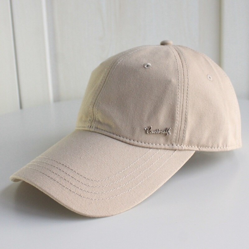 9cm long visor large head Man Big Size Causal Peaked Hats Cool Fishing Hat Man Plus Size Baseball Caps 55-60cm 60-66cm: Khaki / 56-60cm