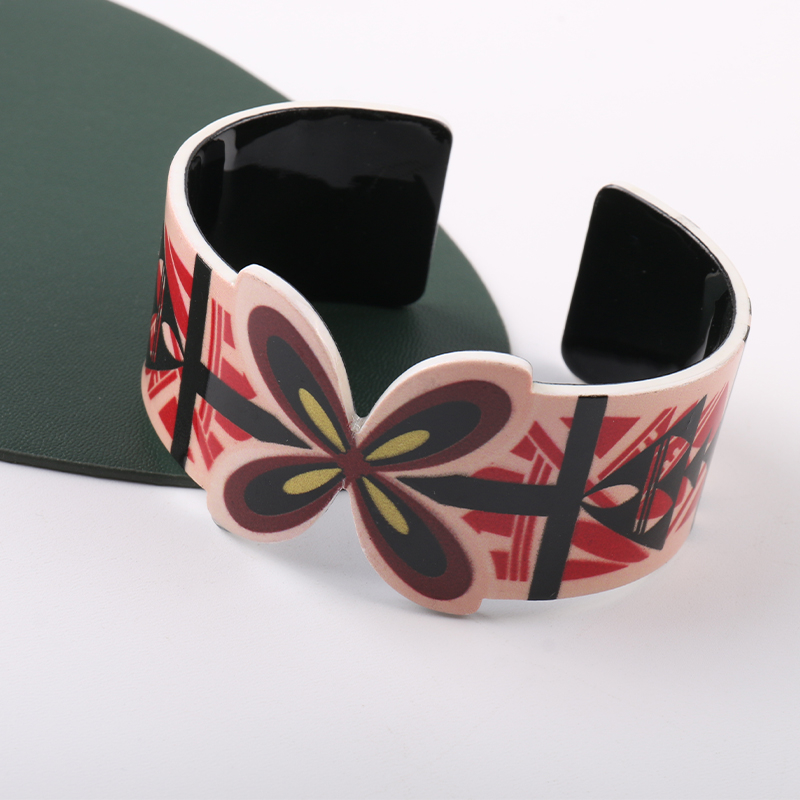 Bracelet manchette imprimé papillon et fleurs pour femmes et filles, Vintage, fête d'anniversaire, meilleur de noël,: nyn139-6