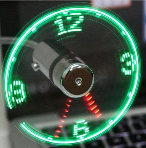 Led lys fede gadgets produkter til bærbar pc fan bil blæser usb fans mini tidsdisplay digitalt ur bordur