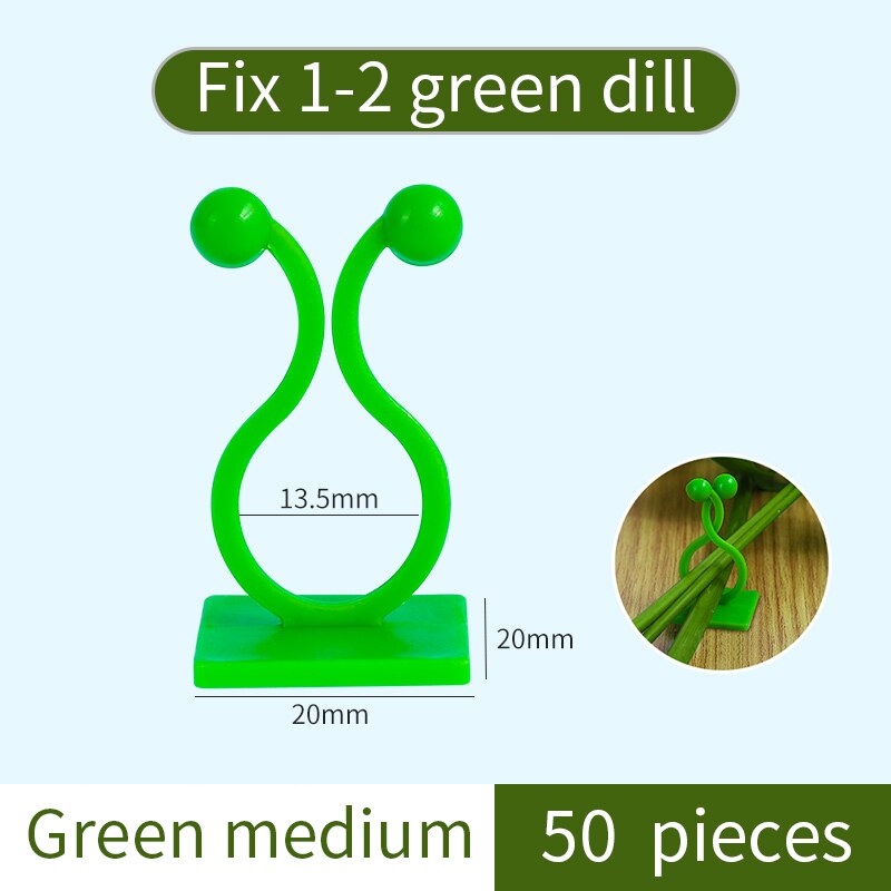 Fixation-planta verde de eneldo verde para escalada en pared, Cesta Verde para escalada de vid, colgante de pared, estereotipado para el hogar, 50 Uds.: F