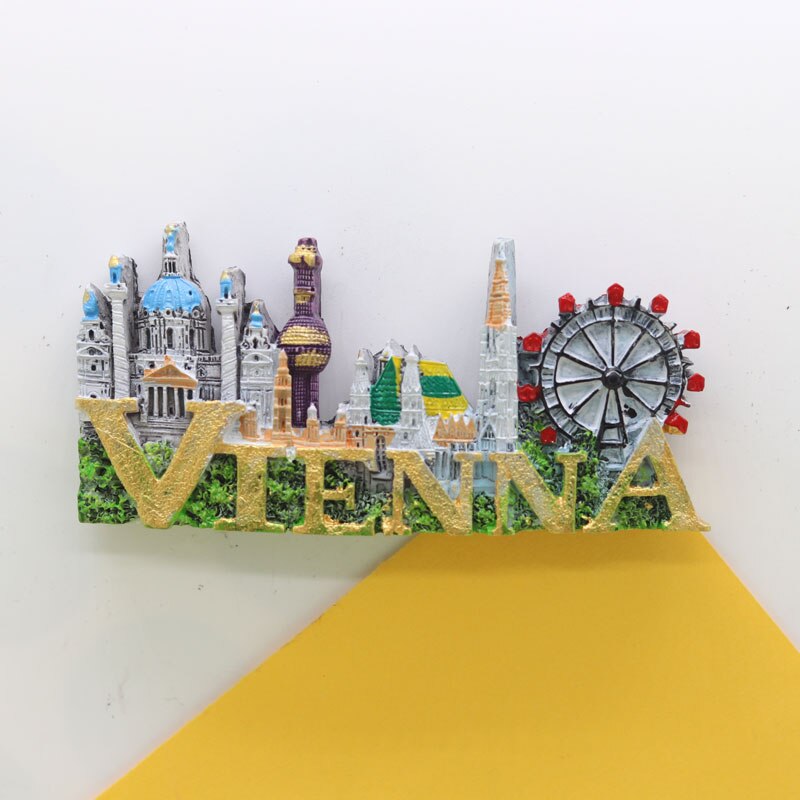Magneet Bali Oostenrijk Italië Vs Souvenir Vierkante Kleurrijke Decoratie Magnetische Sticker Stad Gebouw Kunst Ambachten Hars: Austria