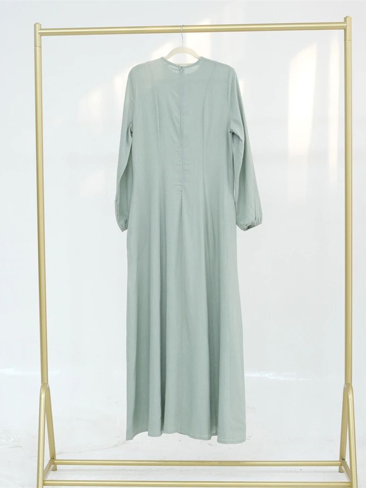 Abaya-Robe musulmane arabe pour femmes, vêtements de prière modestes, caftan Kebaya, robe éducative, Ramadan, Dubaï: S / green