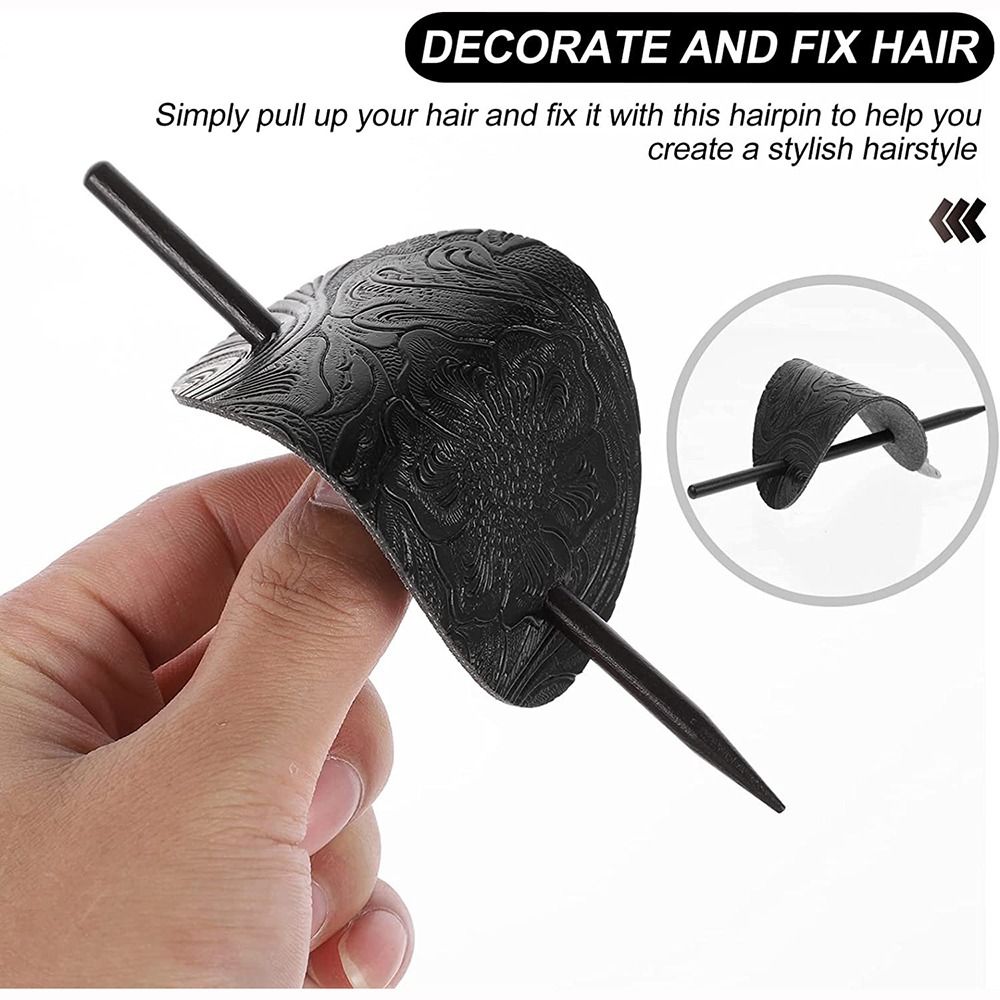Faux Lederen Ovale Vorm Stick Hair Slide Paardenstaart Houders Hair Baret Pins Hair Sticks Hair Tie