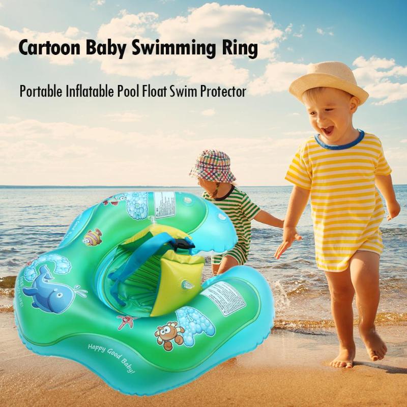 Cartoon Baby Schwimmen Ring Anti Rollover Tragbare Pool Float Schwimmen Protector Badewanne Pools Zubehör Sicherheit