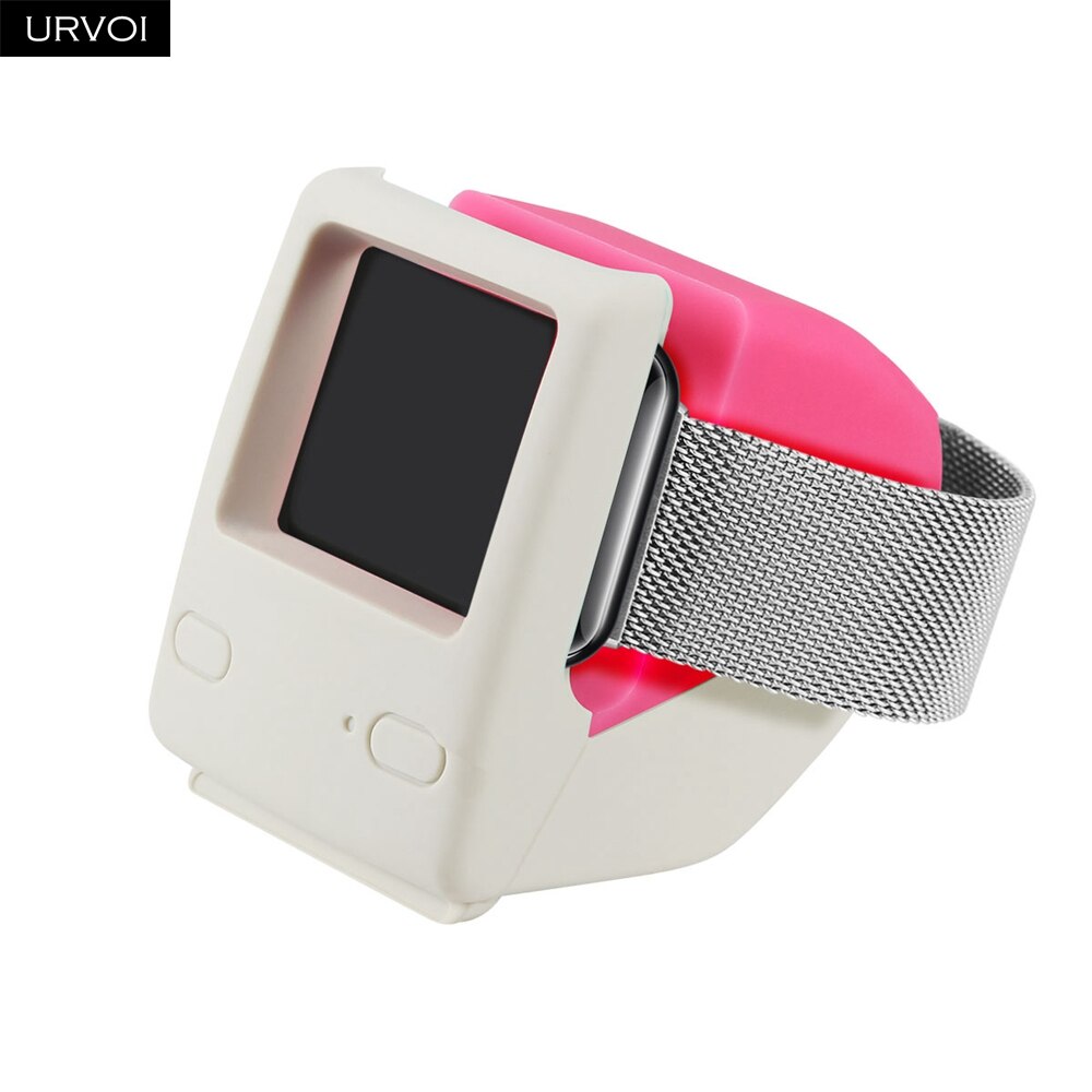 Urvoi holder til apple ur serie 4 3 2 1 stand watchos 5 natbord reparation keeper pc hjem opladnings dock til macintosh: Hot pink