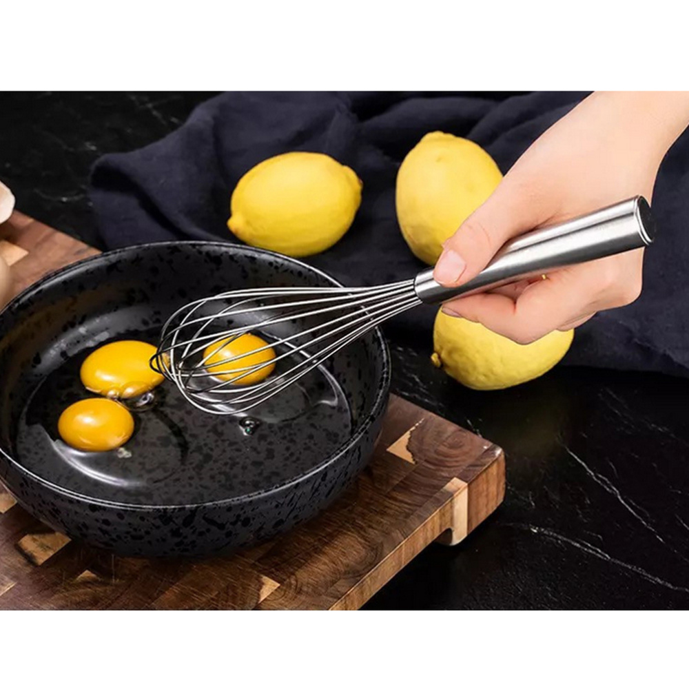 Stainless Steel Eggbeater Metal Egg Mixer Manual Operation Egg Stirrer for Home Store