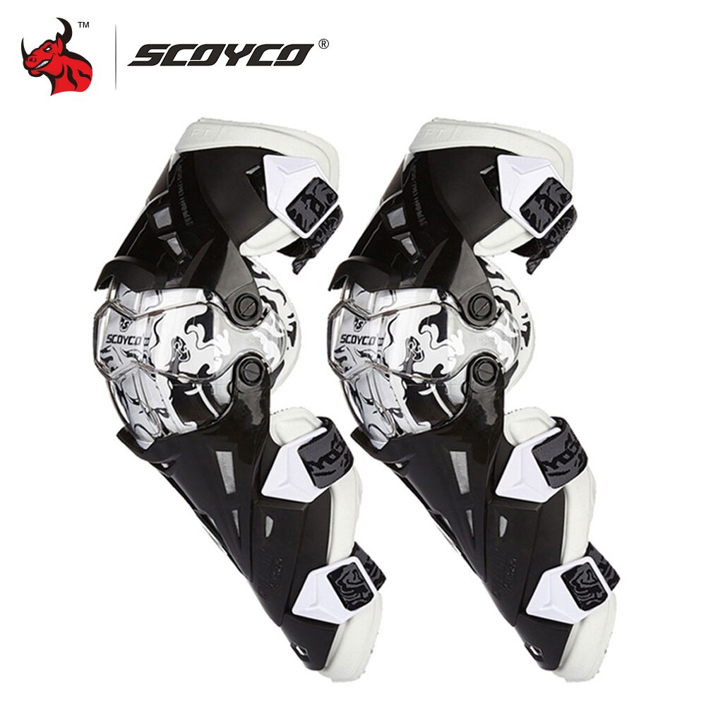 SCOYCO-genouillères de protection pour Moto, équipement de protection pour Motocross, vtt, équipement de protection pour Ski: K12 white
