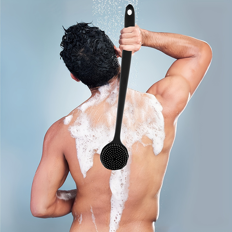 Escova de banho com cabo longo, escova macia para massagem nas costas, chuveiro, escova esfoliante para banheiro, suprimentos de banho