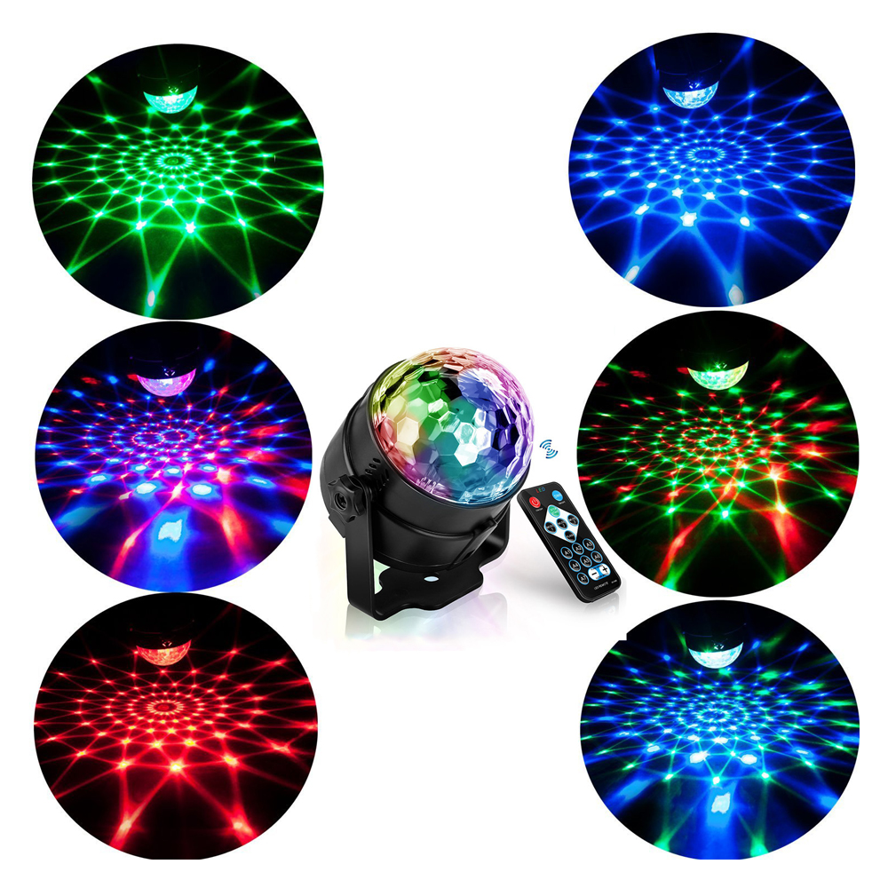 Rgb led party effekt kristall magisk boll ljus scenbelysning 3w glödlampa party disco club dj ljus visa oss / eu / au / uk / usb plug