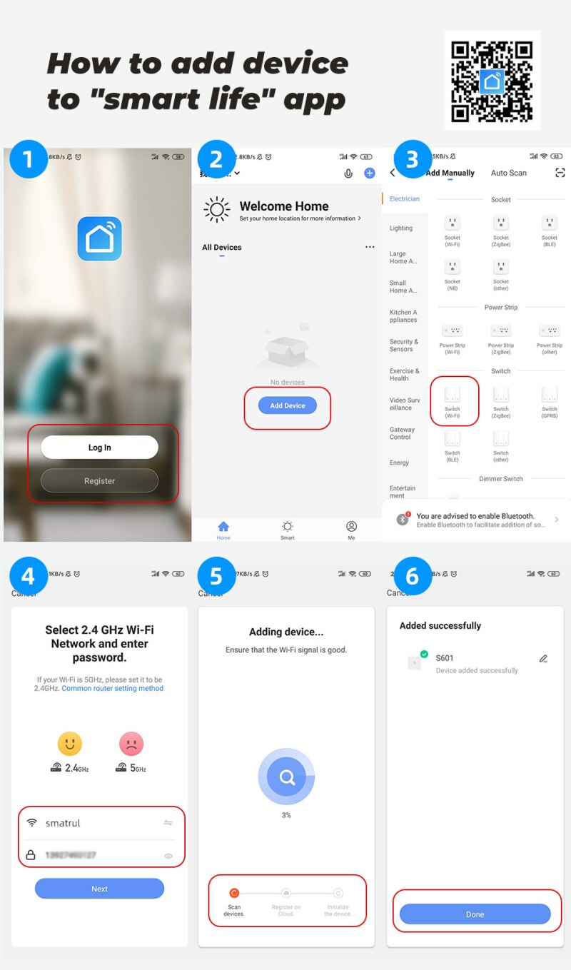 1pc Smart APP WiFi 433MHZ Smart Touch Switch Home Wall Button For Alexa And Google Home Assistant 110-250V On Off