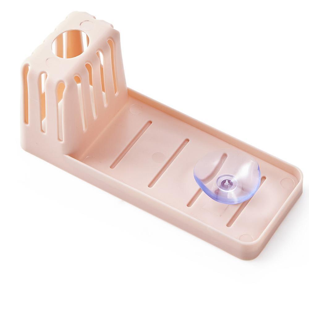 Kitchen Fork Spoon Container Sink Drain Shelf Brush Sponge Holder Organizer Desktop Suction Cup Hanging Storage Basket Rack: Pink