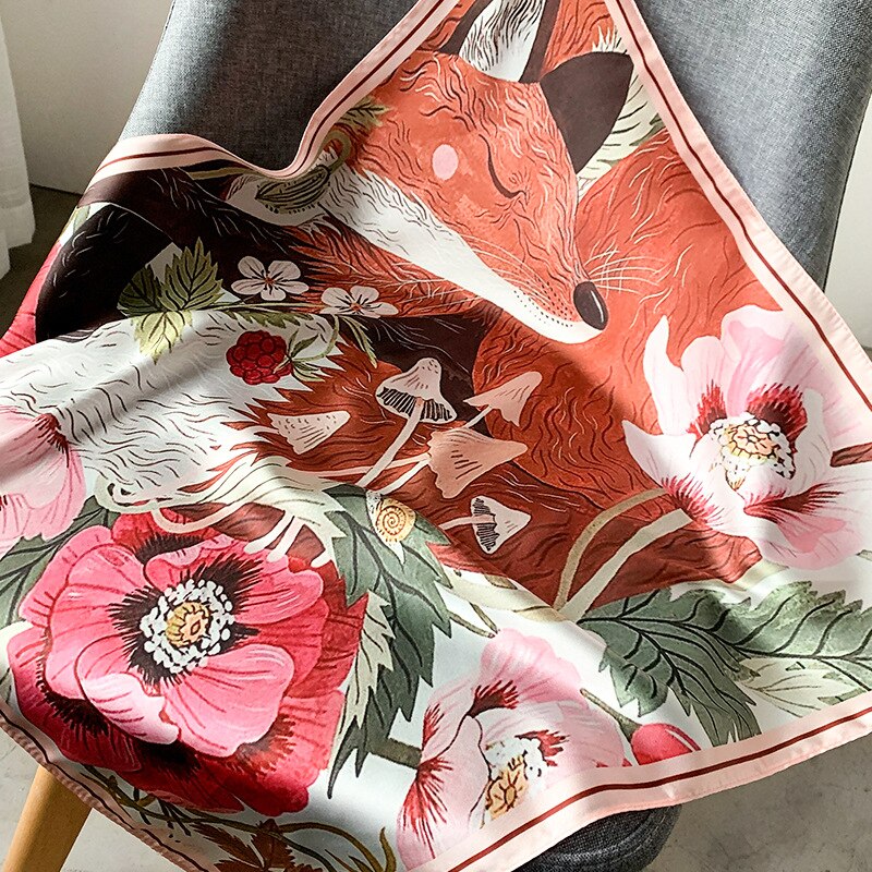 Luksus tørkle silke hårskjerf til kvinner skrive ut bandana hode sateng skjerf 53*53cm små pannebånd hals skjerf til damer: 06