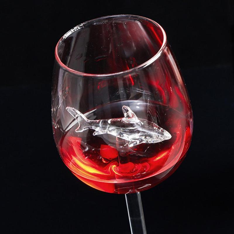 Shark Red Wine Cup High Heel Glass Cup For Wine Drinks Romantic Shark Style Red Wine Cup Party Decoration