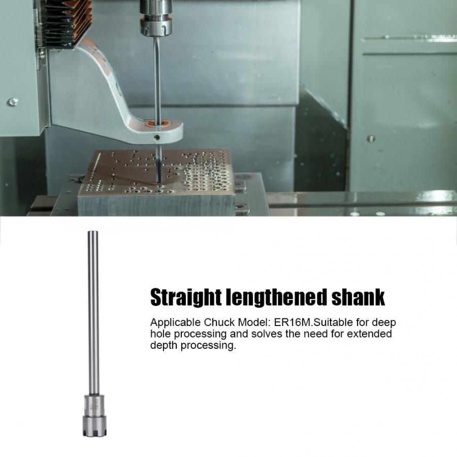 ER16M 150mm Handle Collet Chuck Holder 10/12/16/20/25mm Straight Shank Extension Rod CNC Milling Cutter Tool Holder