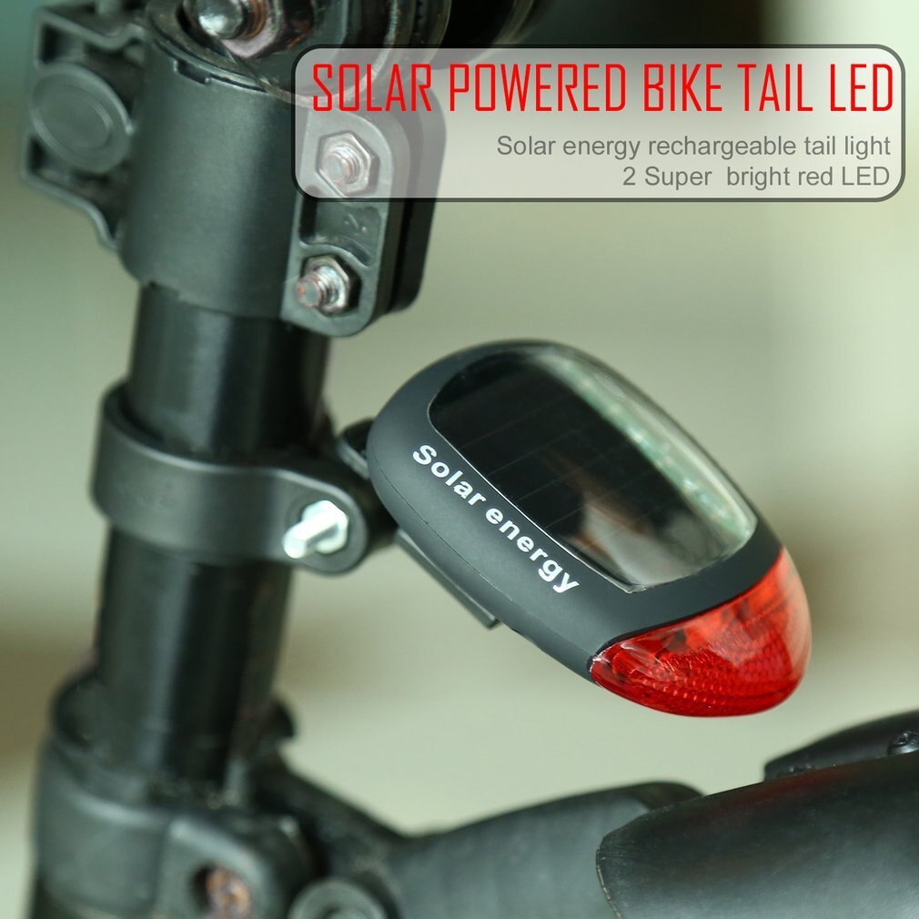Zonne-energie Fiets Achterlicht Rood Fietsen Achterlicht Solar Power Bike Fiets Led Lamp Achterlicht Lamp Te Installeren