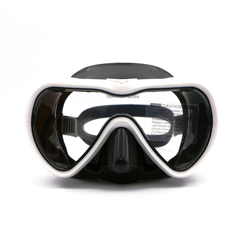 Ailloma dykningsbriller silikone anti-tåge svømningsmaske voksen hærdet glas linse sportsudstyr briller: Am101 sort-hvid