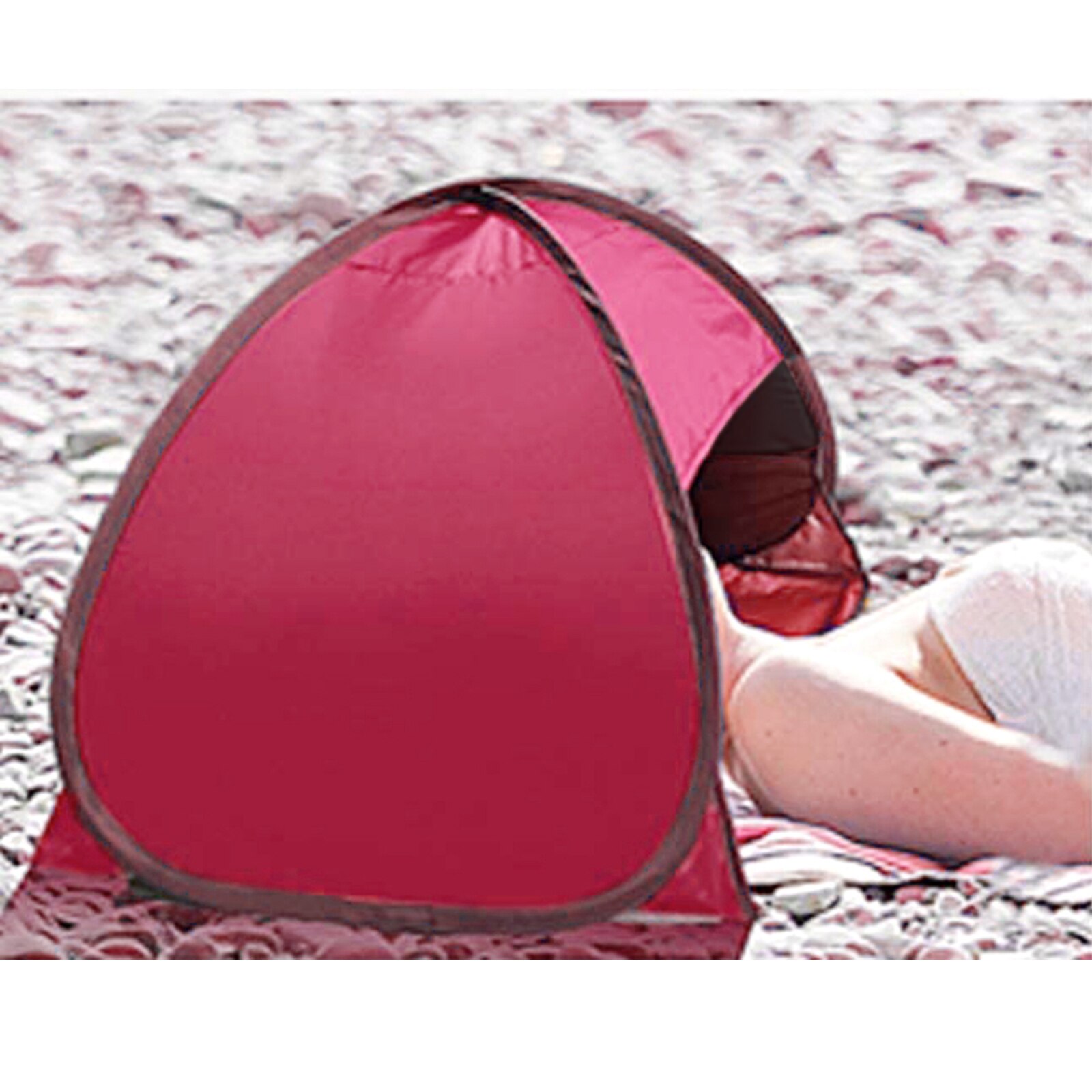 Mini Sunbathing Head Tent Windproof Sand Proof Canopy Headrest Pops Up Beach Sun Shade Tents Portable Sun Shelter Outdoor Loung: Black Tape Red